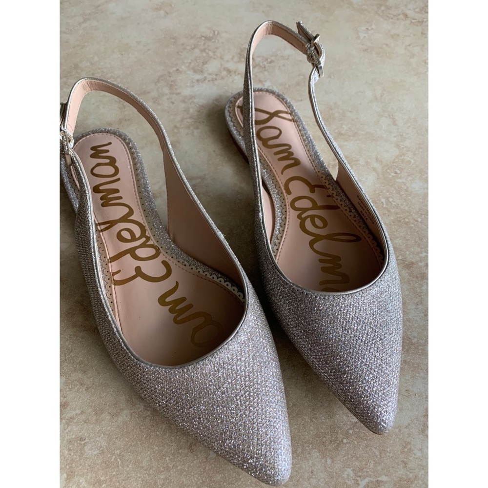 *NWOT* Sam Edelman Sparkle Slingback Silver Flats